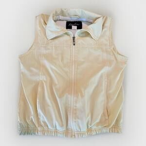 Vtg 80s 90s KAELIN US Unisex Cream Yellow Full Zip Pullover Windbreaker (A16)